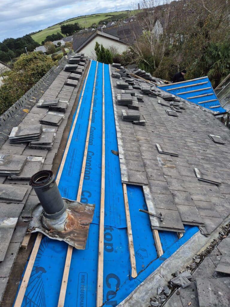 Old roof being replaced