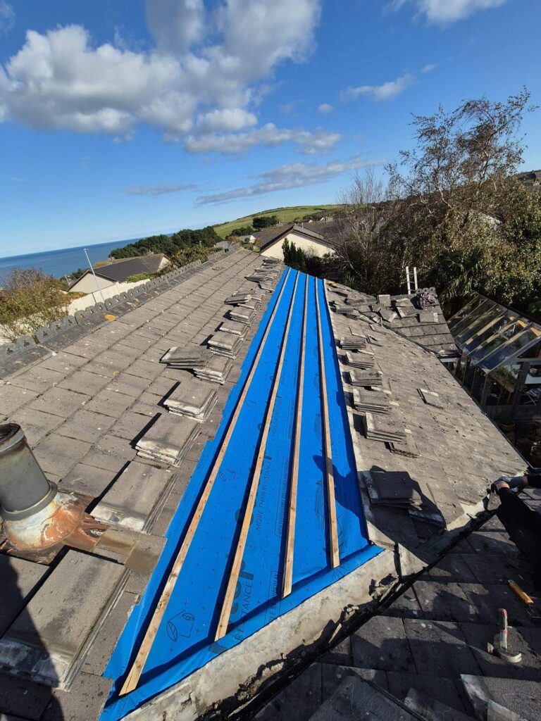 New roof being installed