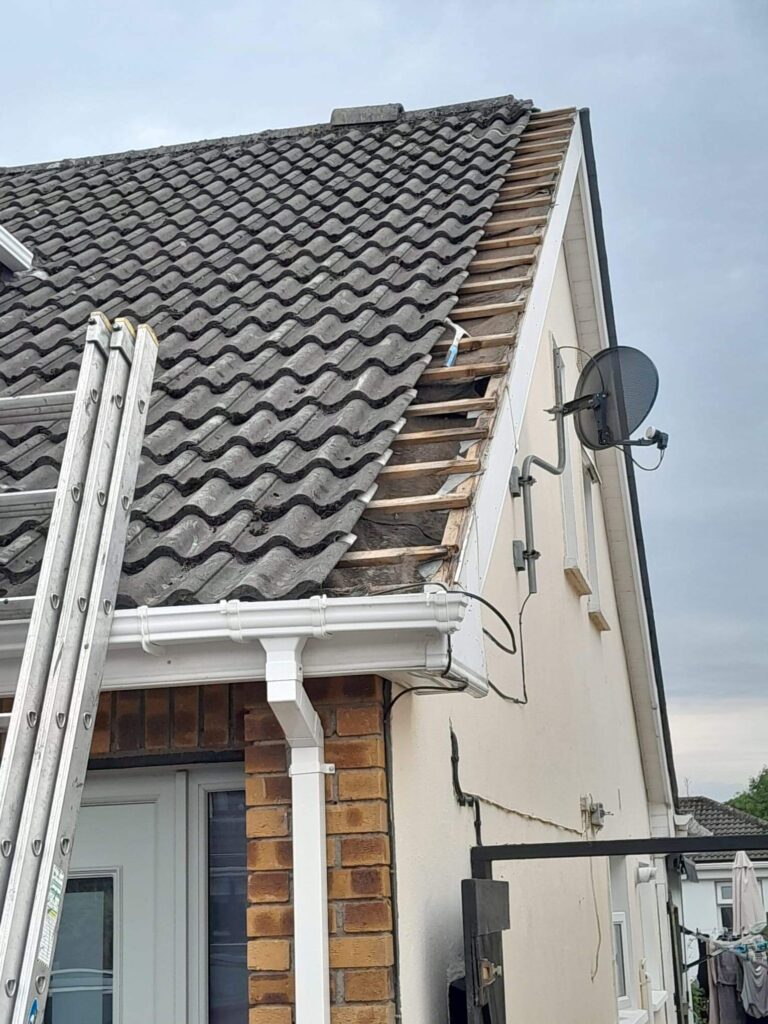 Fixing edge of roof
